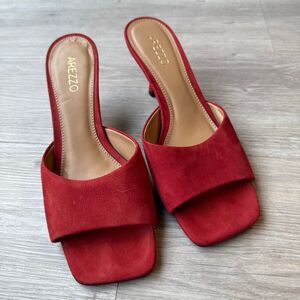 Arezzo suede Red Kitten heel sandals size EUR 39